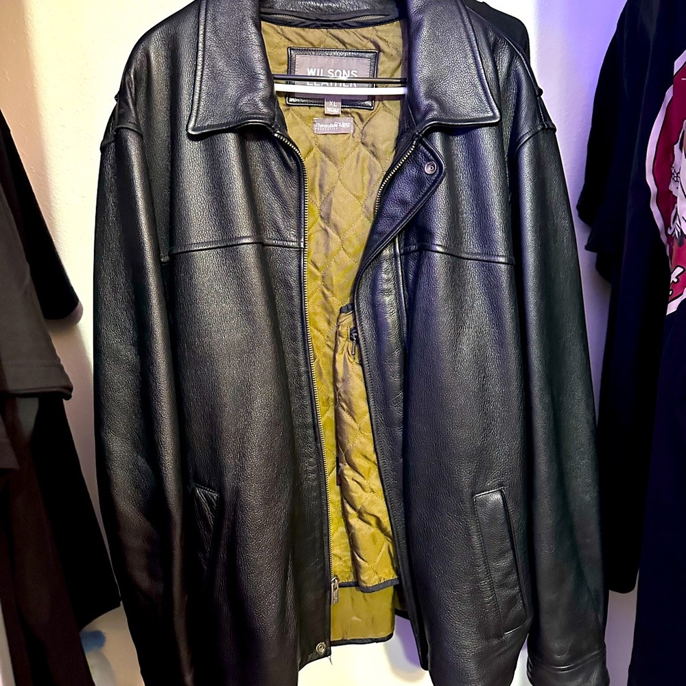 Mens XL Wilsons Leather Jacket with zip in/out liner GREAT CONDITION